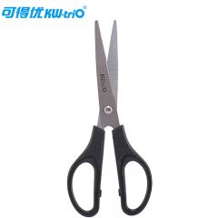 可得优（KW-triO） 办公剪刀家用剪子碳钢剪刀小号 省力耐磨 6.5英寸【黑色】