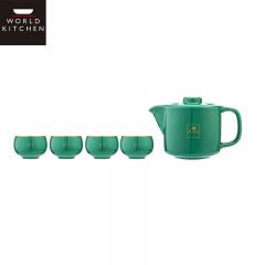 WORLD KITCHEN 茶饮系列杯壶五件组亮丽釉面绿WK-CYBH5/KZ/JY/GR