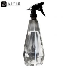 九千谷  1367 喷壶烟灰色1L 钻石纹喷壶浇花园艺清洁 气压式透明喷壶浇花