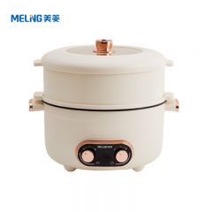 美菱（MeiLing） 双层双旋钮鸳鸯火锅MT-LC5015白色分区调温不粘材质