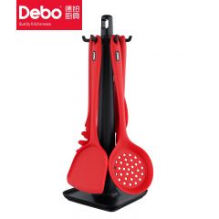 徳铂（Debo） 瑞贝卡硅胶锅铲汤漏勺7件套家用安全耐高温红色DEP-758一套