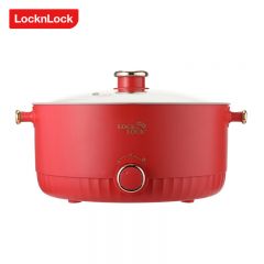 乐扣乐扣（LOCK&LOCK） EJP1367RED一锅多用旋钮控制两档火力快速升温不沾少油烟易清洁6L多功能缺水自动跳断电火锅
