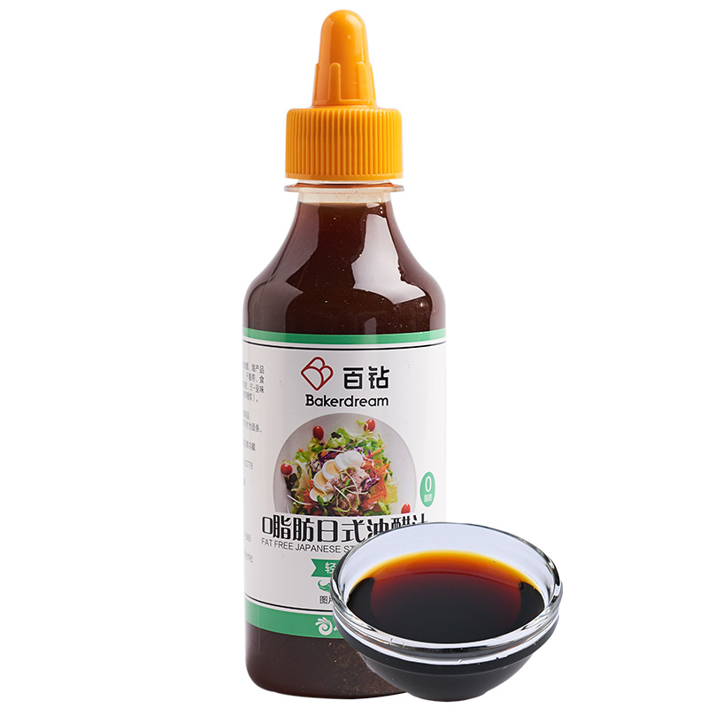 百钻 0脂肪日式油醋汁258ml 零脂家用凉拌菜意面沙拉汁点蘸捞汁调味料