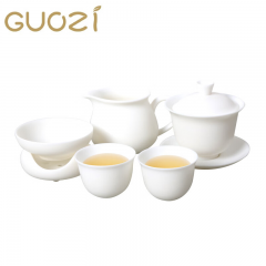 果兹 GZ-T03素烧羊脂玉陶瓷茶具套装家用泡茶套装陶瓷套装