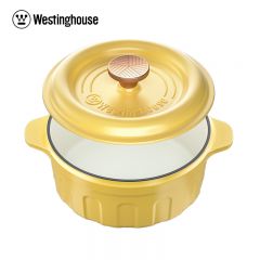 西屋（Westinghouse） 珐琅锅铸铁锅家用焖焗锅海鲜锅多功能锅无水焖炖煲汤一锅多用WFL-2205T麦芒黄 22cm