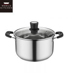 WORLD KITCHEN 厨享系列汤锅24cm复合打底工艺哑光拉丝工艺适用多种热源WK-CXTG24/KZ/JY