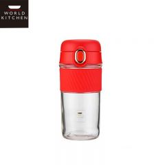 WORLD KITCHEN 玻璃弹跳杯420ml-红喝水泡茶杯子  WK-BLTTB42/KZ/RD（个）
