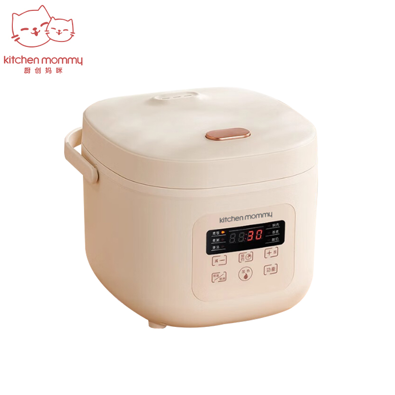 厨创妈咪（kitchen mommy） MXX-D4040 白色电饭煲4L大容量2-5人 智能预约 不粘内胆奶油风