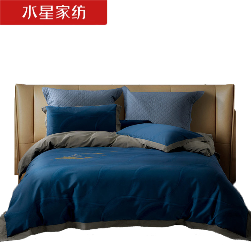 水星家纺 全棉抗菌舒适四件套200*230cm月下轻歌