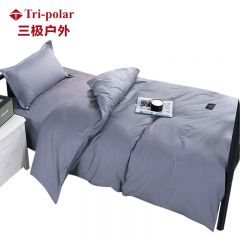 三极户外（Tri-polar） TP2827全棉40纱支床单被套枕套三件套亲肤床品套装沉稳灰适用1.2米床