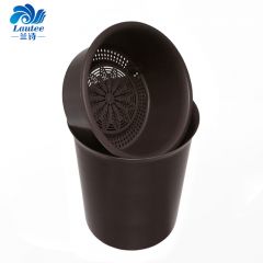 兰诗（LAUTEE） 茶渣过滤桶 垃圾桶塑料茶台废水桶过滤垃圾茶水桶 咖啡色圆形小号