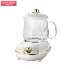 厨创妈咪（kitchen mommy）YSB-03养生壶迷你小煮茶器电炖杯办公室家用玻璃养生杯 多功能煮茶 白色
