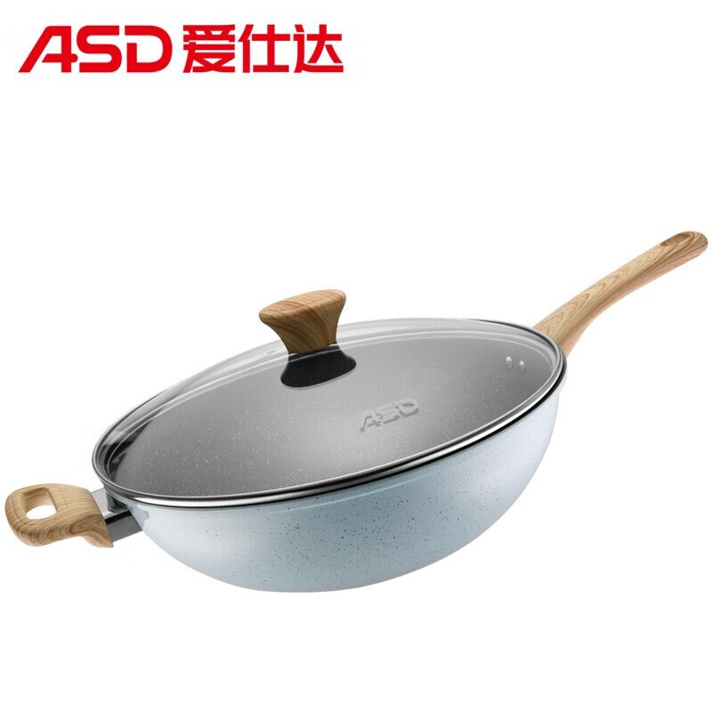 爱仕达（ASD） CL32S1TG不粘炒菜锅32cm 电磁炉通用铝合金蓝色