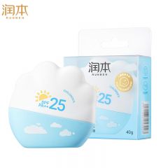 润本（RUNBEN） 物理防晒乳40g户外游玩学生军训SPF25 PA++防水防汗儿童专属防晒霜