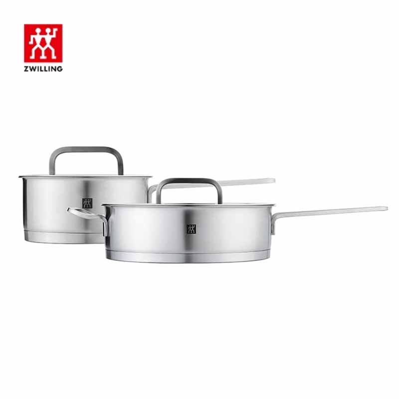 双立人（ZWILLING） ZW-C129锅具两件套Moment煎炒锅24cm+单柄炖锅16cm 2个装