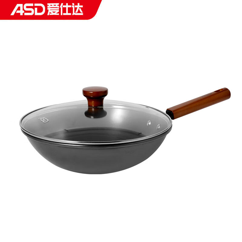 爱仕达（ASD） CF32C21J-L 精铁不易锈炒锅 32cm炒、炖、煮、蒸、焖无涂层