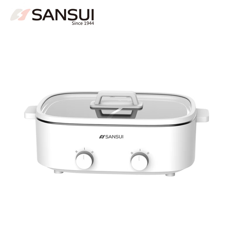 山水（SANSUI） SHG-3055多功能鸳鸯电火锅5L大容量（双旋钮独立控温） 白