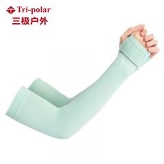 三极户外（Tri-polar） TP1136夏季条纹冰袖女袖套男开车护臂冰丝袖套一双绿色