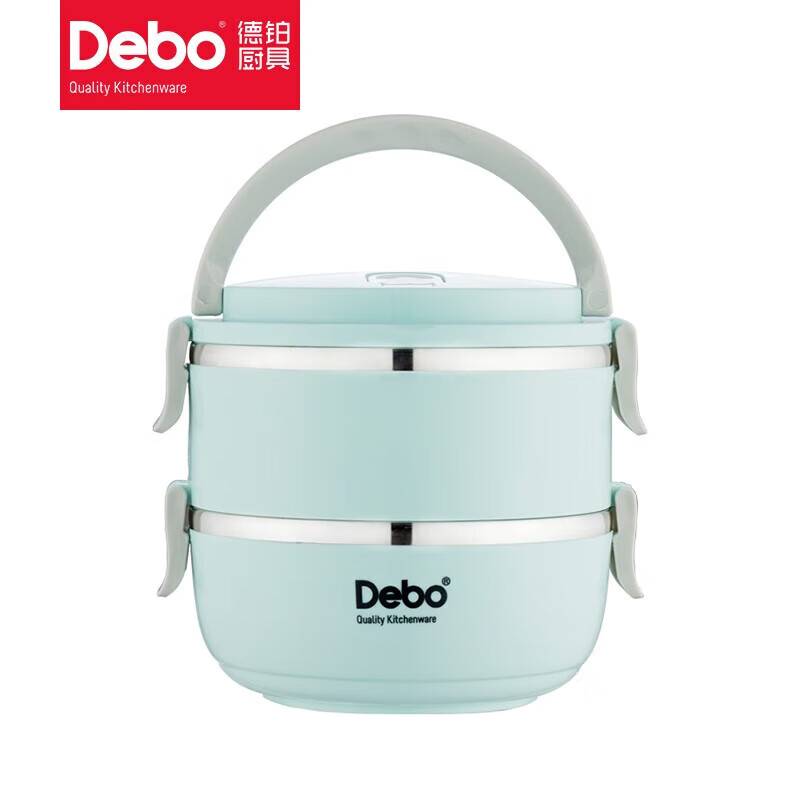 徳铂（Debo） 艾莱尔1.4L不锈钢保温饭盒上班族学生便当盒蓝色DEP-695一个