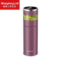 上亨（shangheng） 316不锈钢保温杯水杯数显测温大容量车载泡茶喝水杯子茶水分离杯 显温茶水分离【450ML樱花粉】SHZH-CFB007