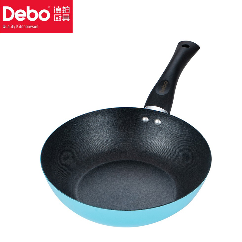 徳铂（Debo） 平底锅不粘煎锅20cm 浅蓝色 DEP-614