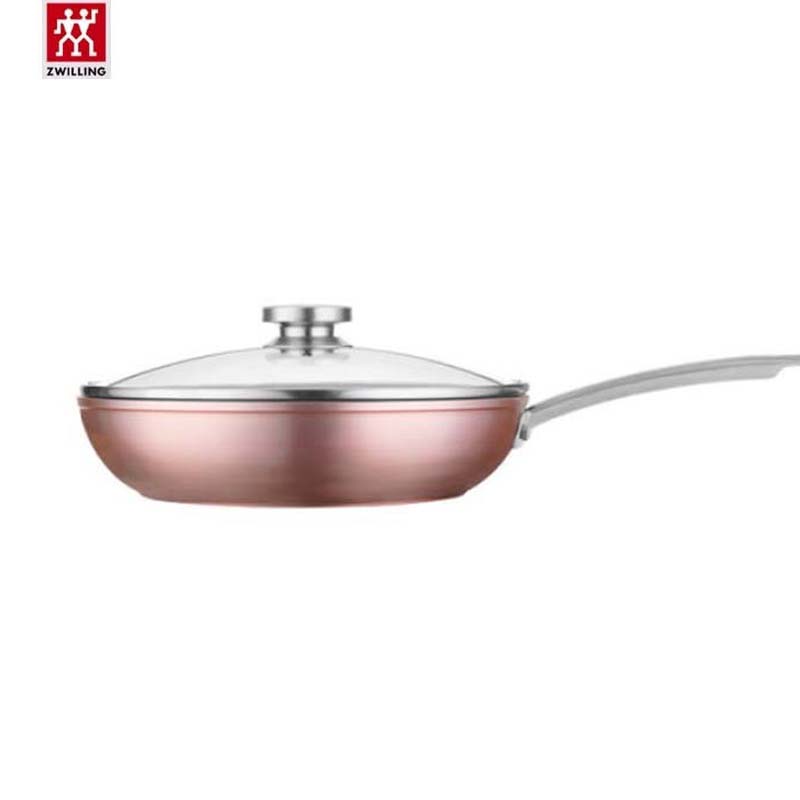 双立人（ZWILLING） ZW-EY103 家用不锈钢炒锅深煎锅 Enjoy 28cm 深煎锅粉色