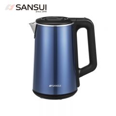 山水（SANSUI） YY-18B33双层防烫304不锈钢无缝内胆1.8L大容量电热水壶 深蓝色