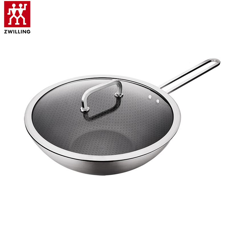 双立人（ZWILLING） ZW-C150 不锈钢炒锅厨具蜂窝不易粘炒菜锅燃气电磁炉通用烹饪锅具30cm