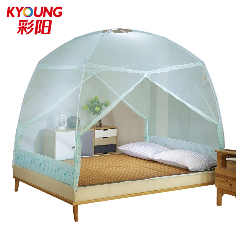 彩阳 水绿加高蒙古包蚊帐 1158U型（玻纤）（三开门） 180*200*170