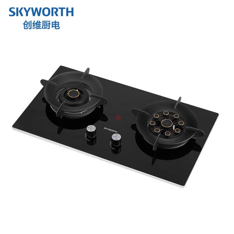 创维（Skyworth） JZT-Z2163燃气灶双灶 家用天然气5.2KW大火力铜质火盖 台式嵌入式两用