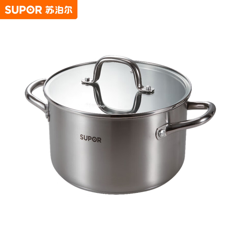 苏泊尔（SUPOR） 乐尚不锈钢22cm汤锅加厚炖锅 燃气电磁炉通用 煲汤锅VT22WAS01
