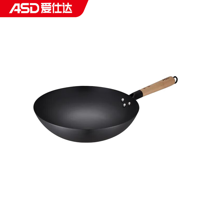 爱仕达（ASD） 甄铁无涂层炒锅炒锅无涂层防滑防烫大容量炒锅家用 32cm CF32Q4TG