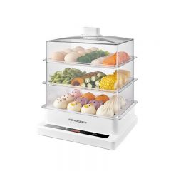施耐德（Schneider） BJ-SG213 法国施耐德电蒸锅家用 22升大容量 全自动多能电蒸箱电蒸笼 三层透明可视蒸汽锅