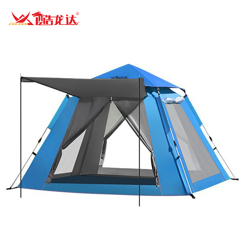 酷龙达（Coloda） CLD-33A户外帐篷便携折叠防雨加厚自动野外露营装备野营全自动四角帐篷2-4人蓝色