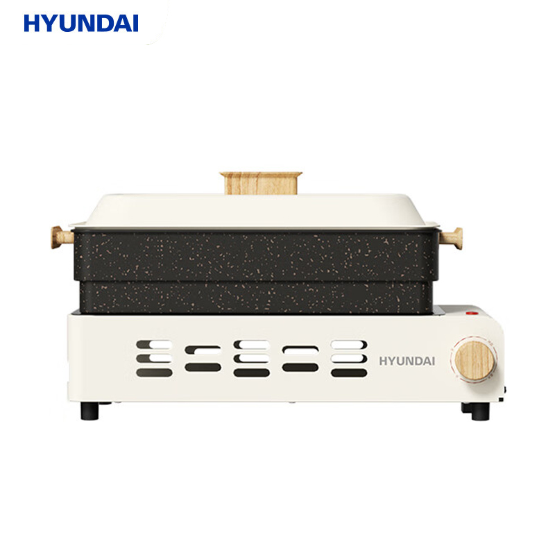 HYUNDAI电烤架电蒸锅电煮锅电火锅家用多功能烤鱼烤肉锅多用途不粘料理锅（多功能料理锅）MJSK-04
