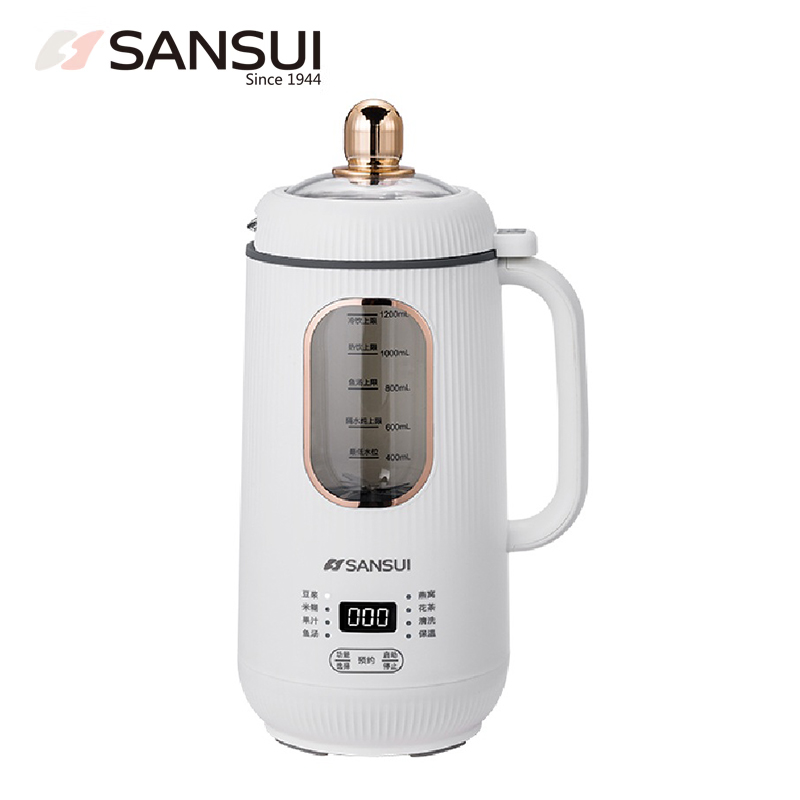 山水（SANSUI） SDJ-2022E十叶破壁免滤轻音研磨1.2L家庭容量 高温清洗豆浆机 白色