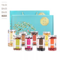 姚朵朵 南北组合干货银耳枸杞红枣香菇黄花菜木耳小米南瓜粥 鹊至福来干货礼盒 855g