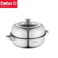 徳铂（Debo） 蒸锅汤锅不锈钢多用锅燃气电磁炉通用柏林公爵26cmDEP-04一口