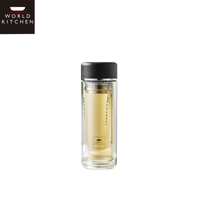 WORLD KITCHEN 玻璃杯280ml-黑喝水泡茶水杯  WK-BLB280/KZ/BK（个）
