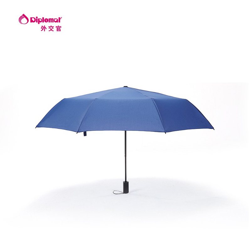 外交官 三折伞手开伞时尚雨伞DFJ-602-1深蓝色