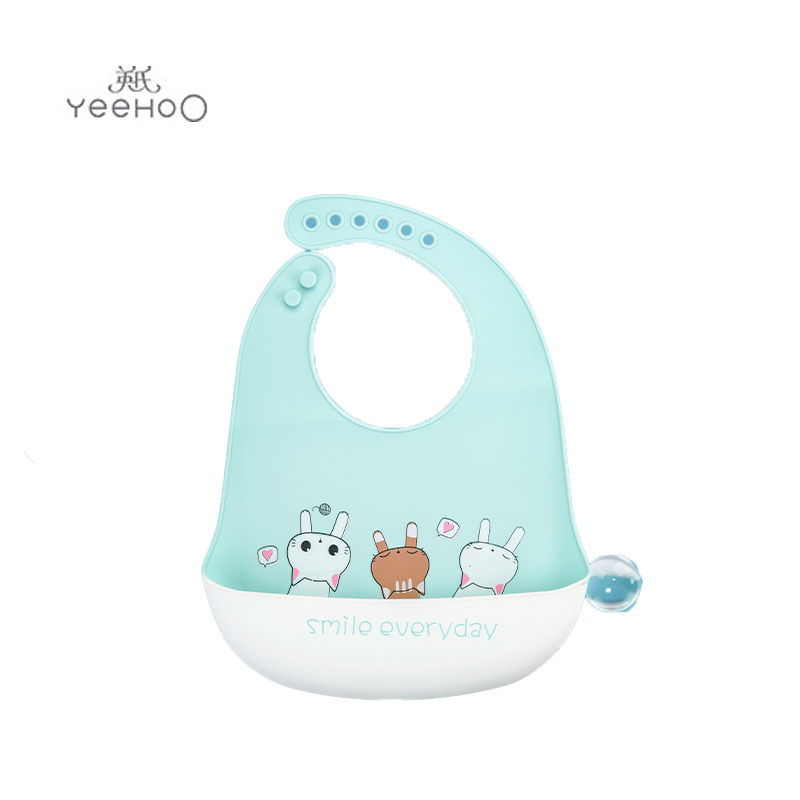 英氏（YEEHOO） C12B福瑞斯森林硅胶围兜80g三只小猫