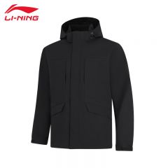李宁（LI-NING） 防风保暖男款运动风衣AFDUA07-2黑色L