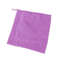 兰诗（LAUTEE） 清洁方巾挂钩超细纤维毛巾清洁手帕紫色30*30cm10条装 DA1080