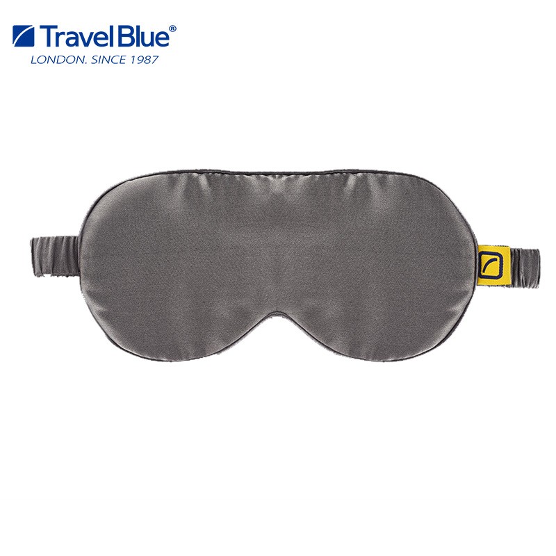 蓝旅（TRAVEL BLUE） 100%真丝眼罩睡眠遮光透气桑蚕丝填充眼罩 灰色