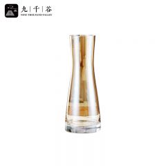 九千谷 花瓶 富贵竹玻璃插花器玄关客厅餐厅装饰摆件 大号26cm琥珀色
