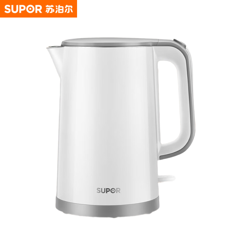 苏泊尔（SUPOR） SW-15T101E电水壶热水壶 全钢无缝双层防烫电热水壶 304不锈钢烧水壶 1.5L