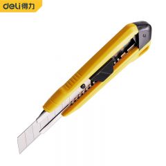 得力（deli） DL025塑壳自锁大号美工刀8刀头25mmSK4钢包胶塑柄 壁纸刀裁纸刀快递开箱刀