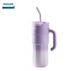 飞利浦（PHILIPS） AWP2562PU保冷冰霸杯不锈钢大容量吸管保温杯新款学生水杯子