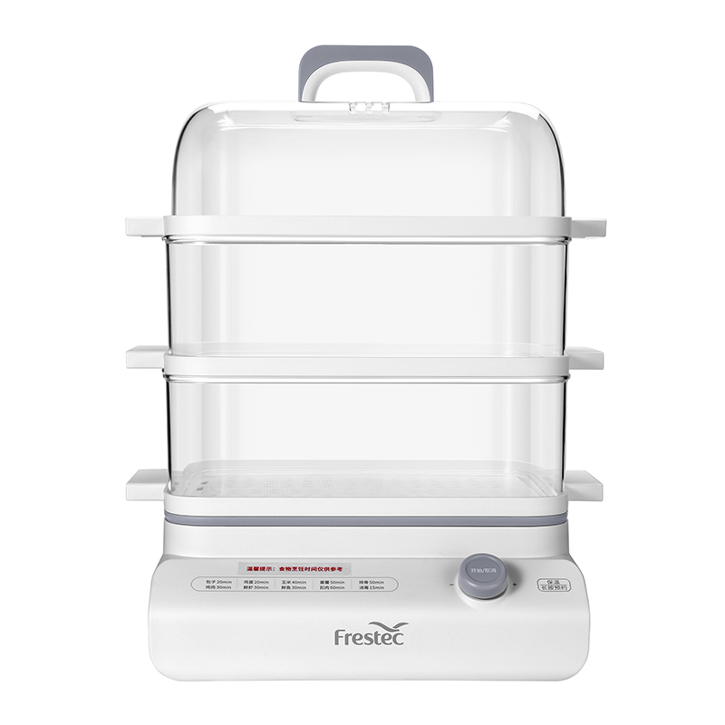 新飞（Frestec） FTZG-R118电蒸锅家用多功能18L大容量三层电蒸锅小型透明可视蒸煮鸡蛋 白色