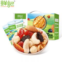 鲜记 综合果仁零食大礼包 核桃腰果巴旦木榛子瓜子仁 30袋 每日坚果750g